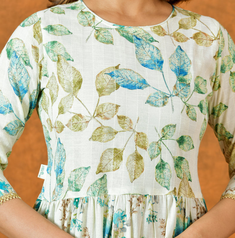 Blue Green Patta Dress