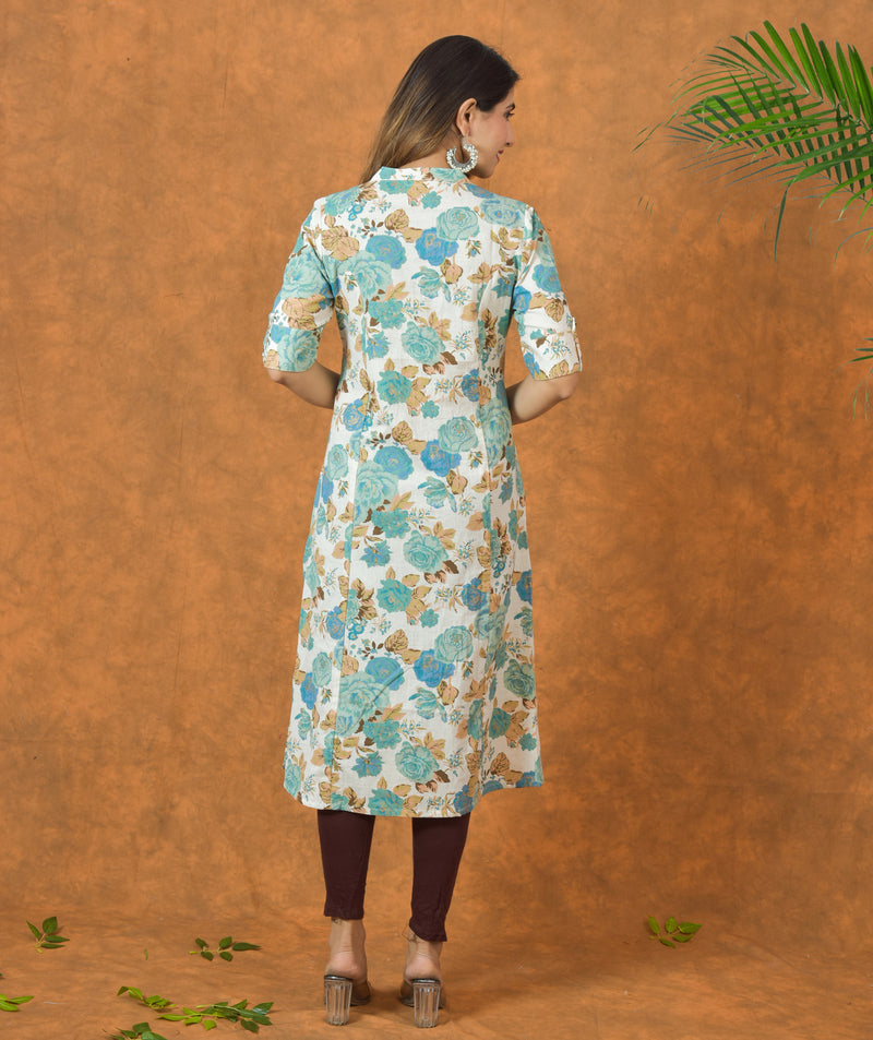 Blue Malang A-Line Kurti