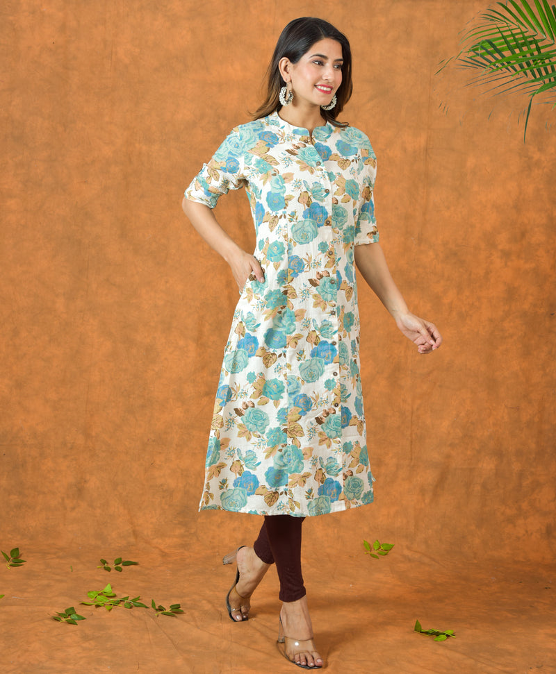 Blue Malang A-Line Kurti