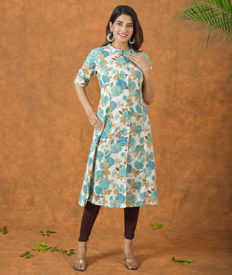 Blue Malang A-Line Kurti