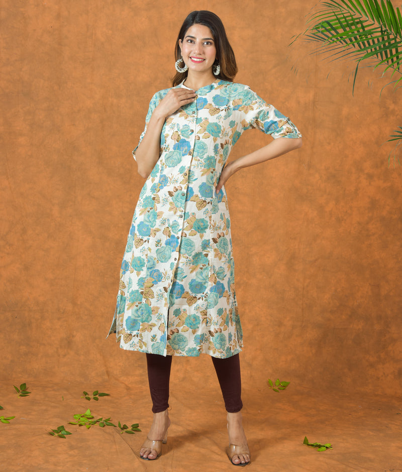 Blue Malang A-Line Kurti