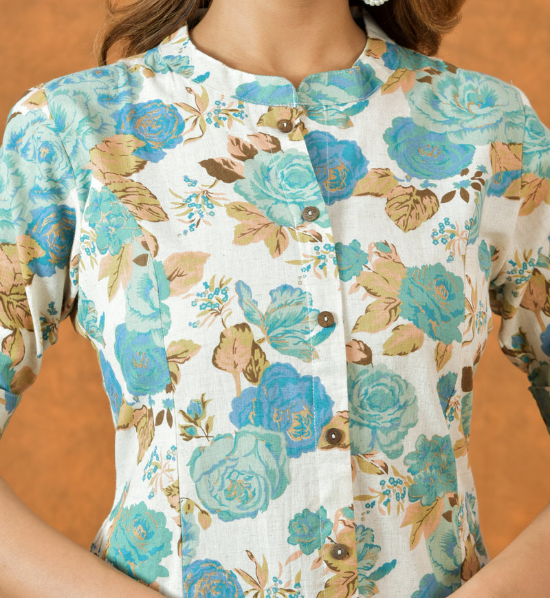 Blue Malang A-Line Kurti