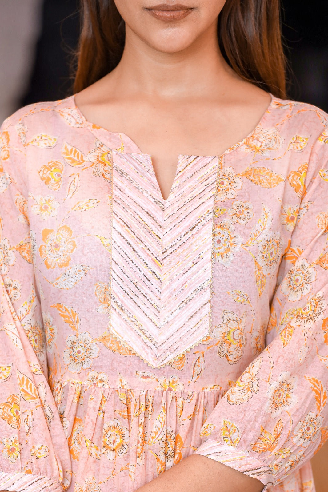 Pink Printed Tassel Detail Co-ord Set