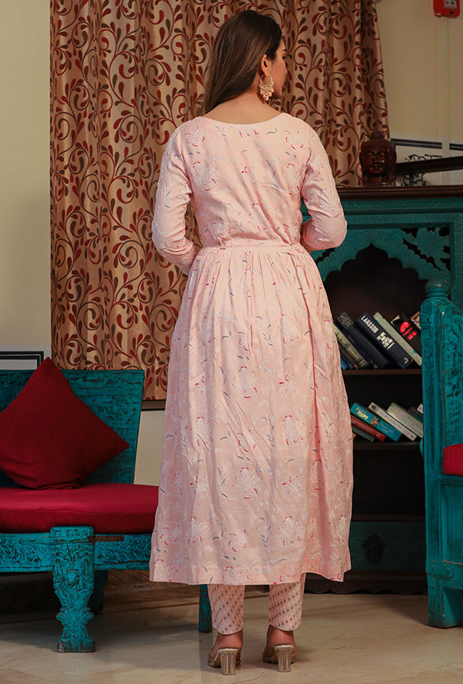 Pink Naaz Suit Set With Tassel Dupatta