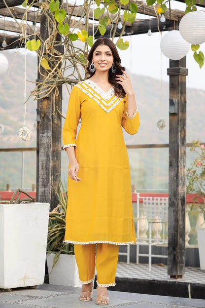 Noor - Mustard V-Neck Coin Co-ord