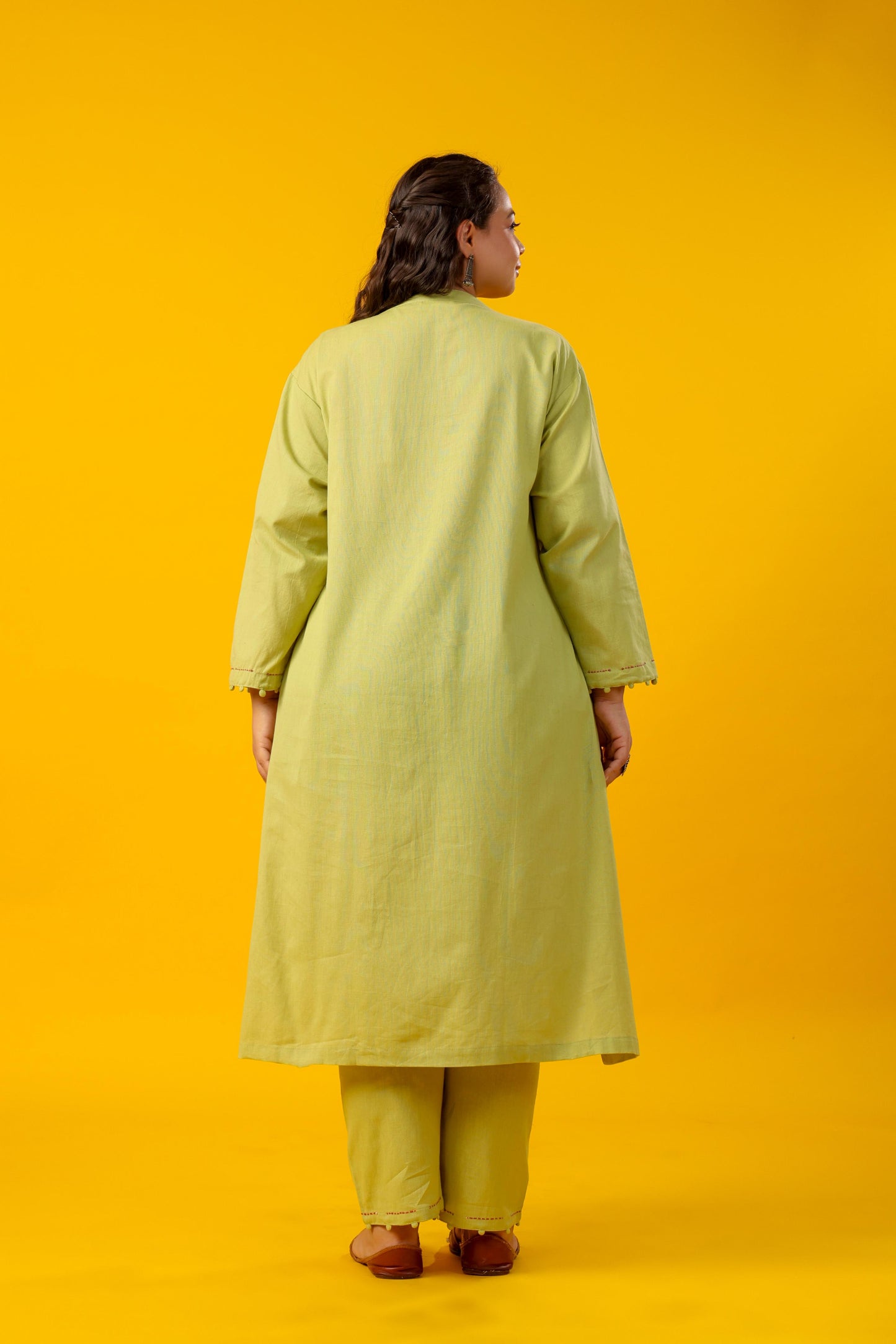 Matcha Green Plus Solid Kurta Pant Set