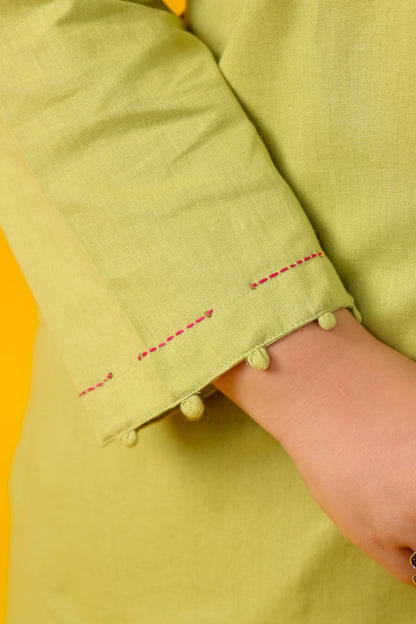 Matcha Green Plus Solid Kurta Pant Set