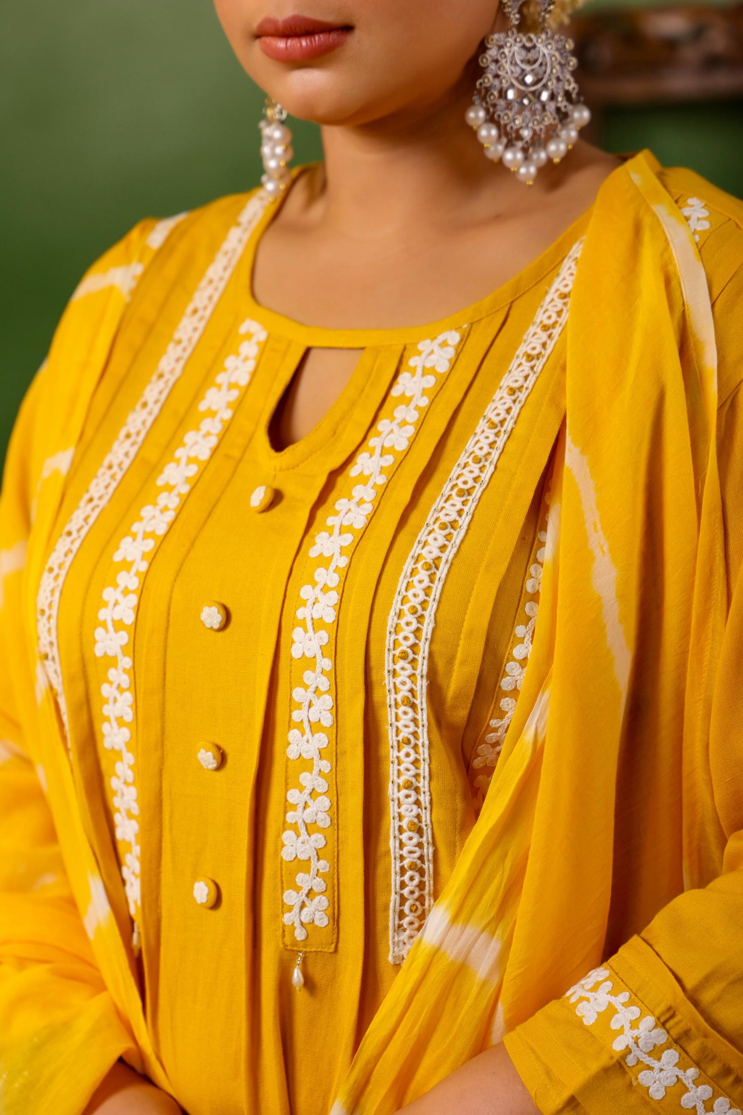 Aashna Yellow Embroidery Detailing Plus Size Suit Set