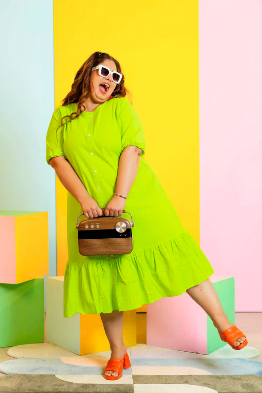 Lola Lime Green Tier Dress