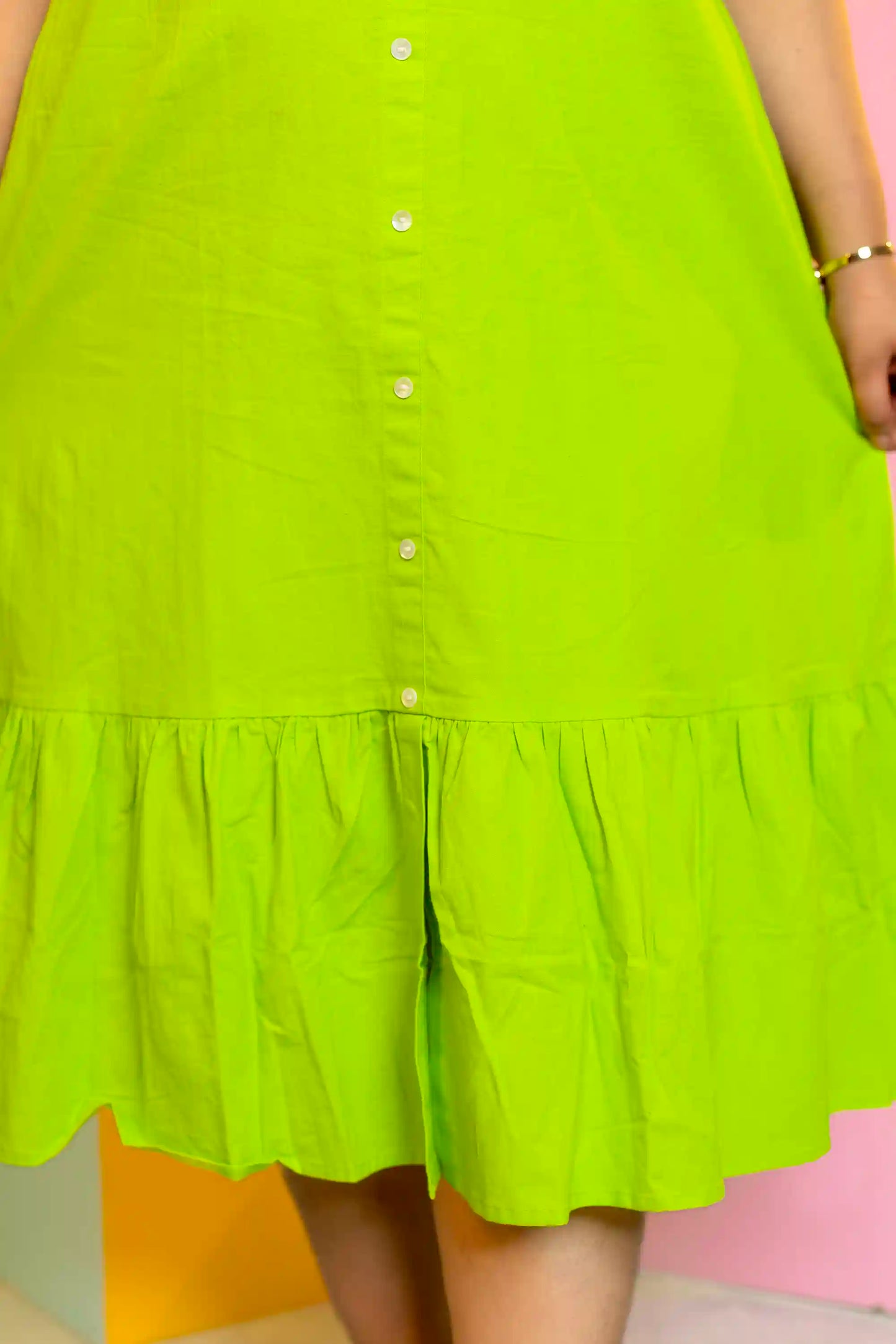 Lola Lime Green Tier Dress