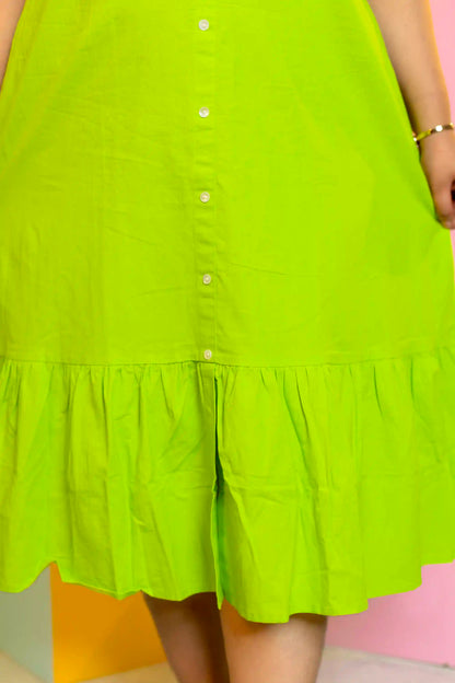 Lola Lime Green Tier Dress