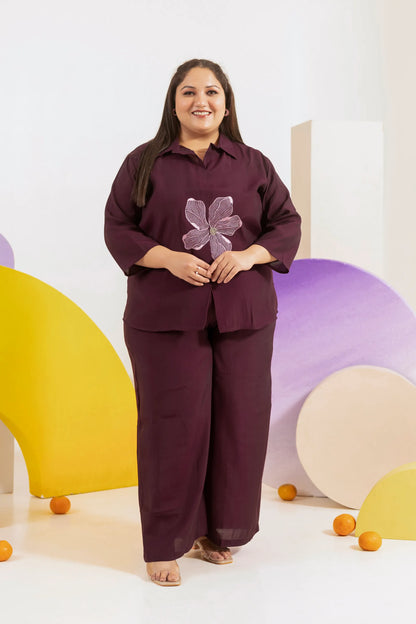 Plum Affair Plus Size Co-ord Set