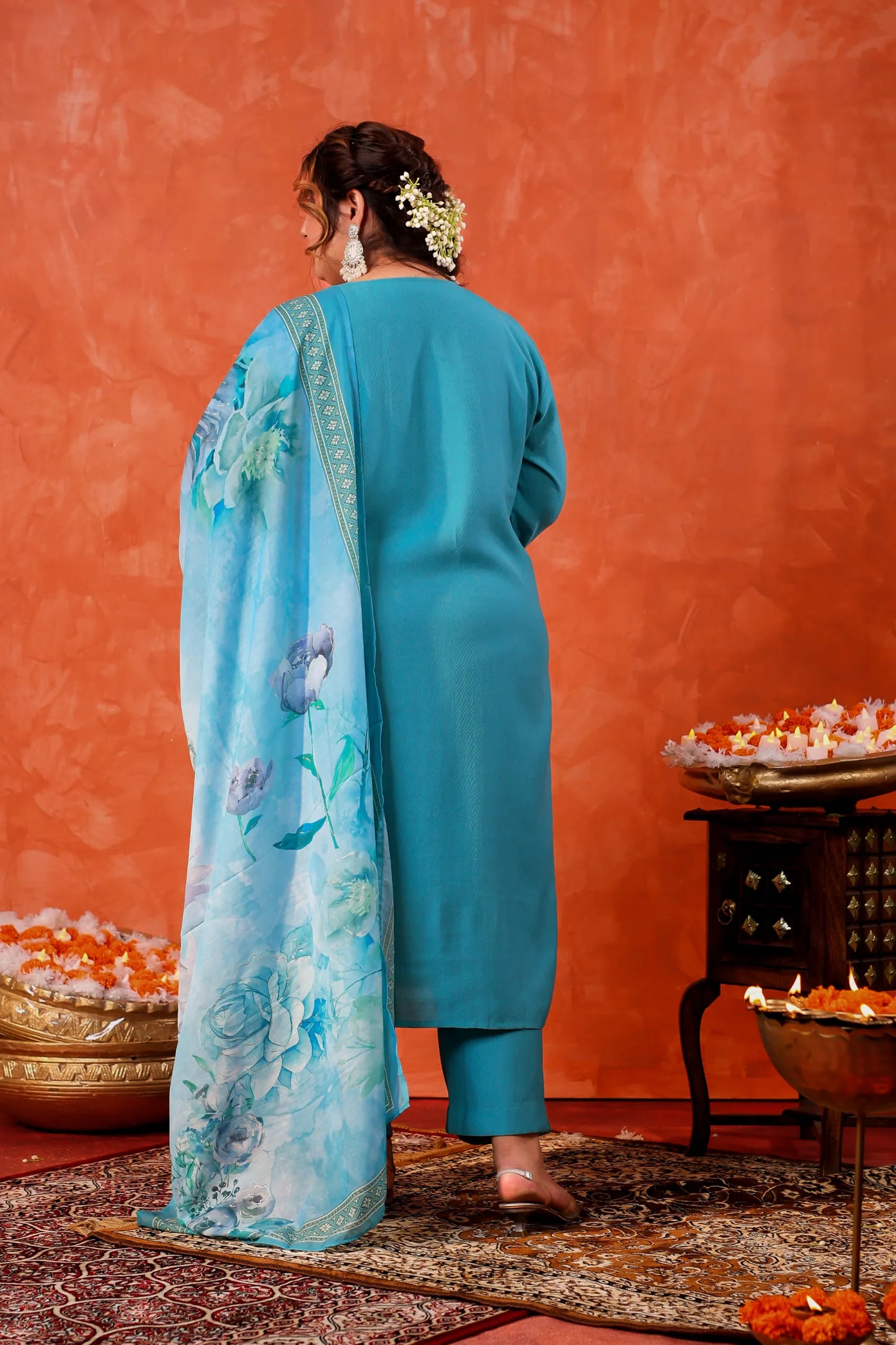 Aarohi Blue Plus Size Suit