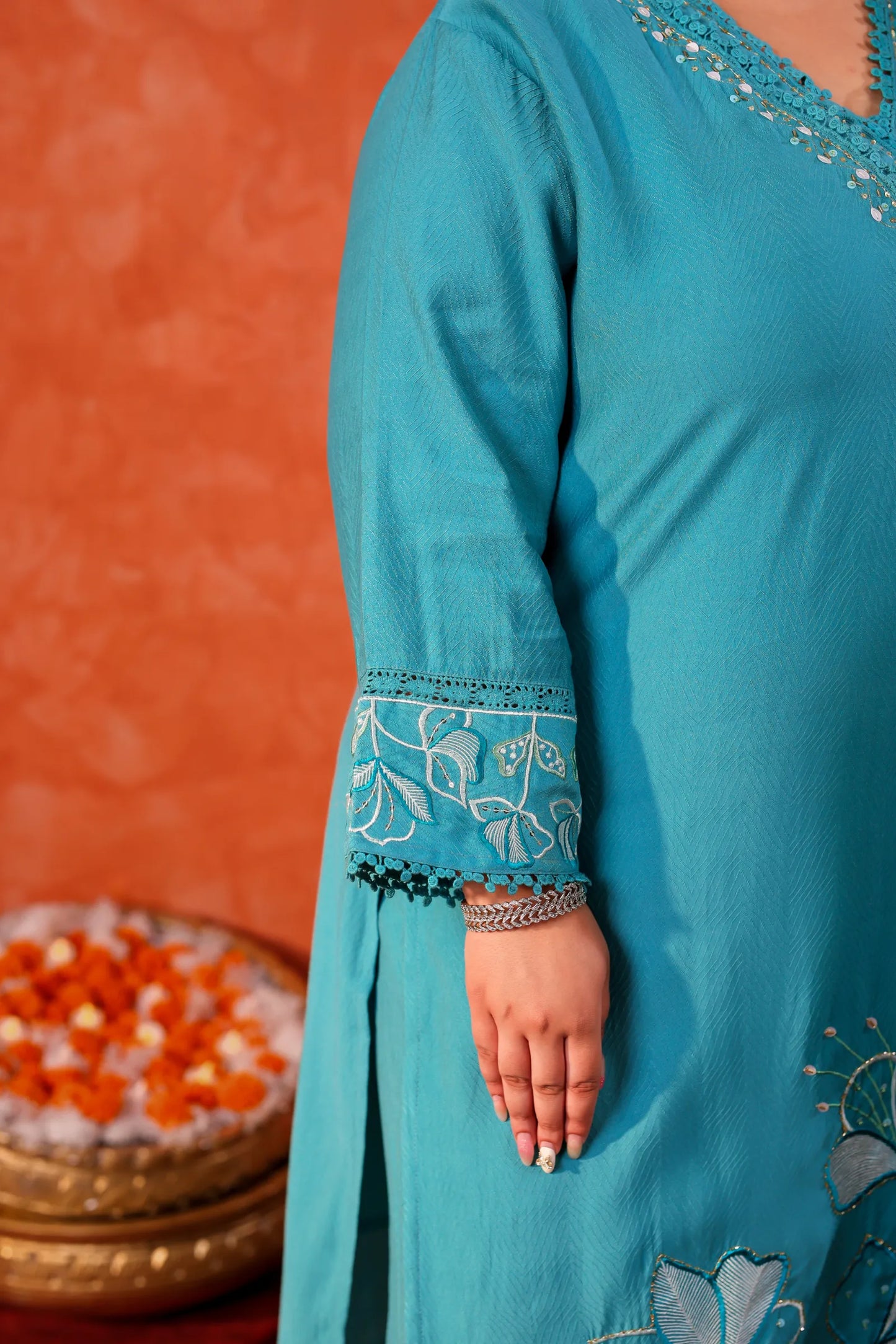 Aarohi Blue Plus Size Suit