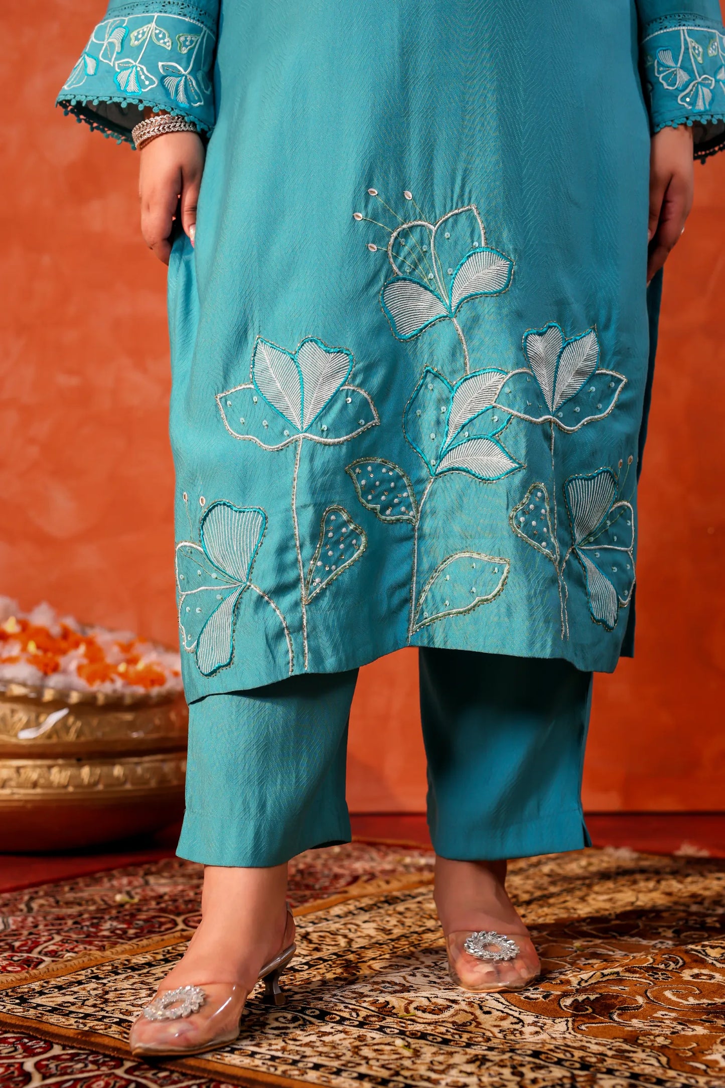 Aarohi Blue Plus Size Suit