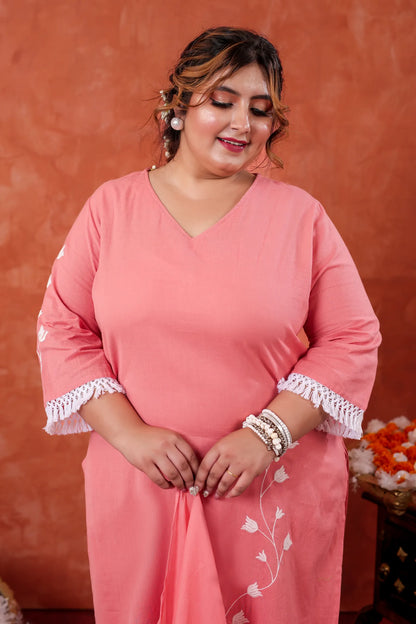 Gulbahaar Tassel Detailing Plus Size Suit