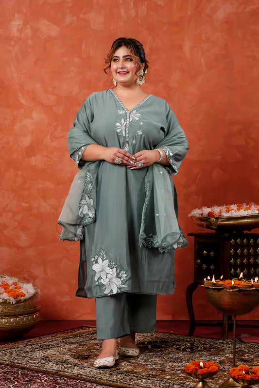 Saanjh Organza Dupatta Plus Size Suit