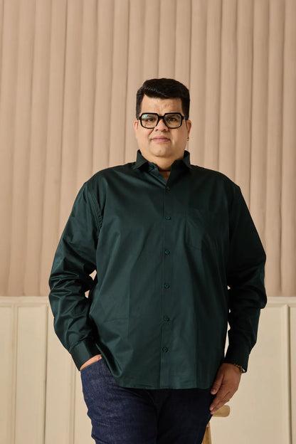 Pine Green Men's Plus Size Shirt