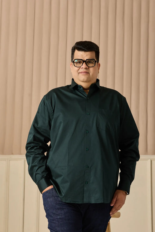 Pine Green Men's Plus Size Shirt
