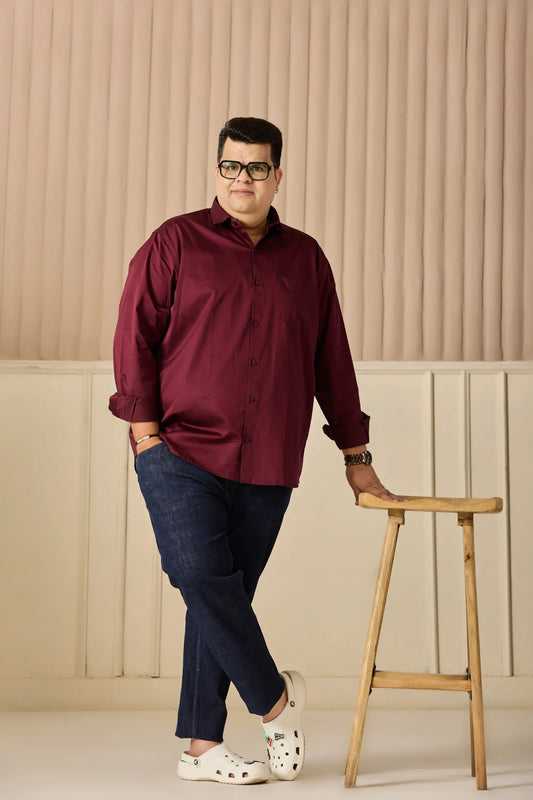 Wine Berry Men's Plus Size Shirt