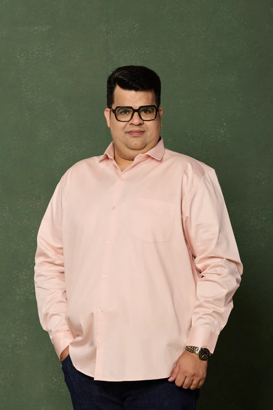 Powder Pink Men's Plus Size Shirt