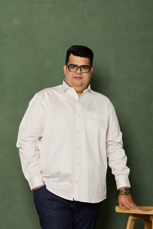 Fresh White Men's Plus Size Shirt