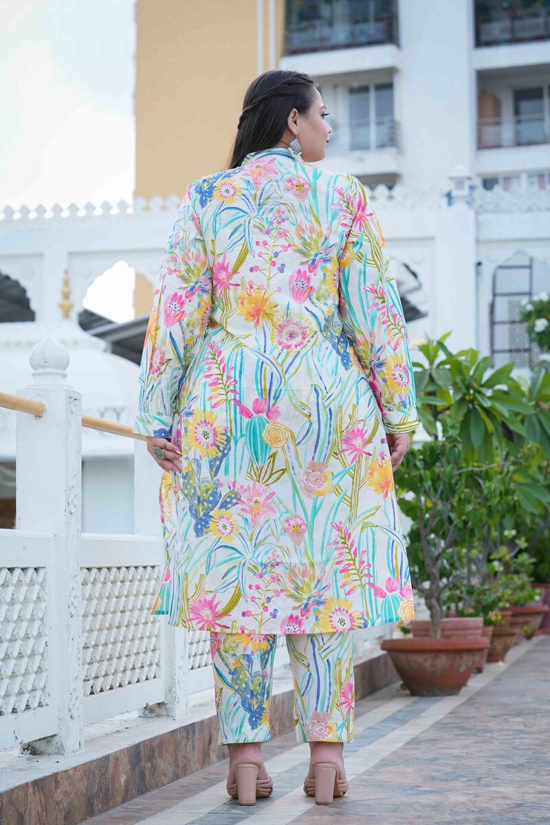 Plus Size Floral Muslin Co-ord Set