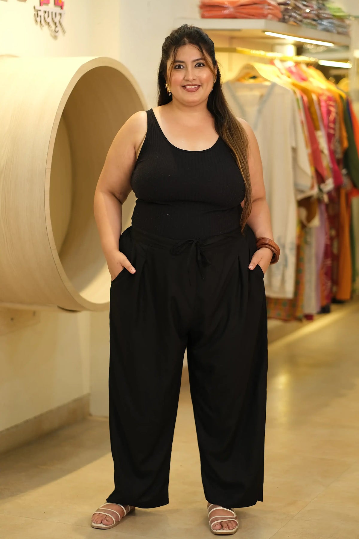 Black Plus Size Cotton Pant