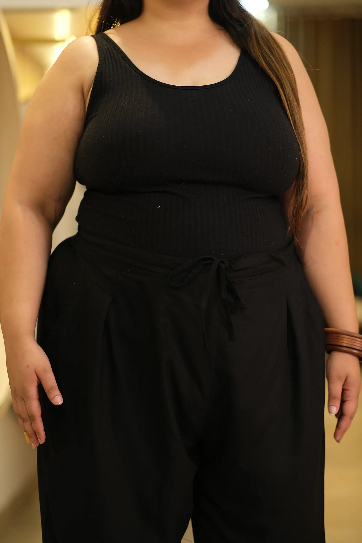 Black Plus Size Cotton Pant