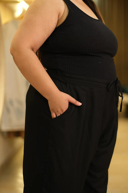 Black Plus Size Cotton Pant