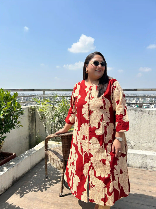 Kayra Plus Size Floral Kurti