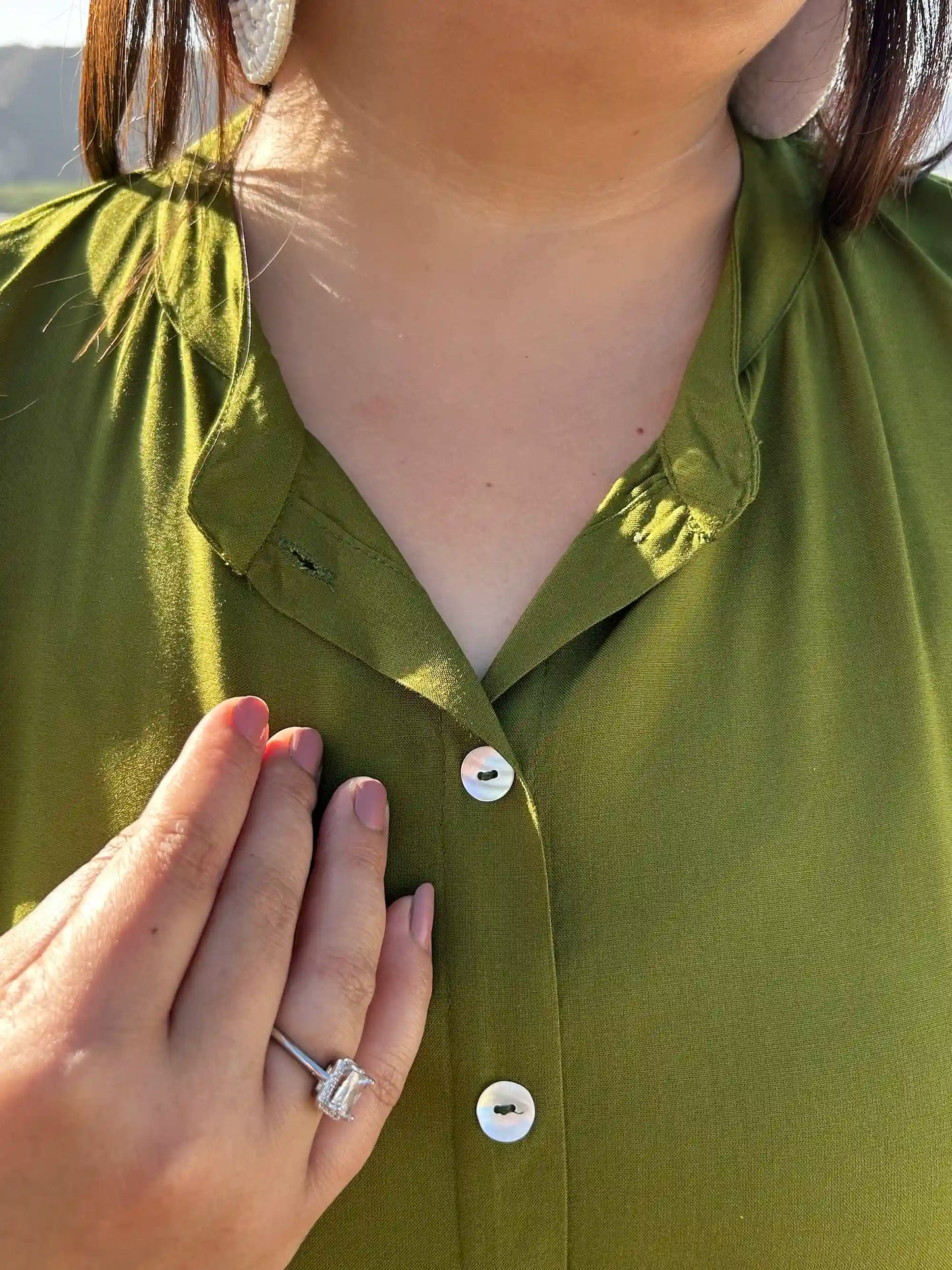 Green Floral Embroidery Co-ord