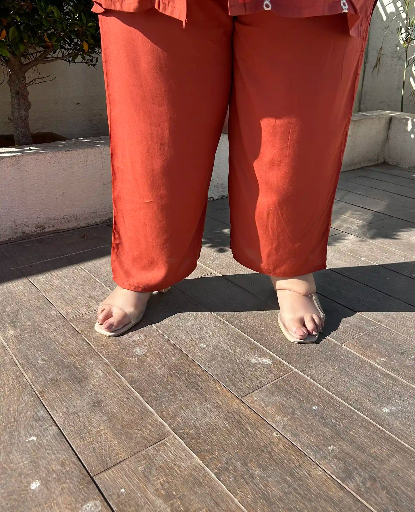 Rust Floral Embroidery Co-ord