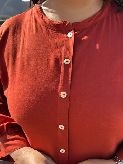 Rust Floral Embroidery Co-ord