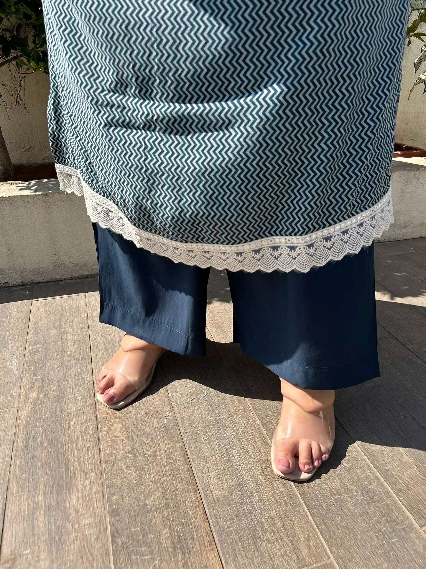 Fiza -Blue Plus Size Kurta Pant Set
