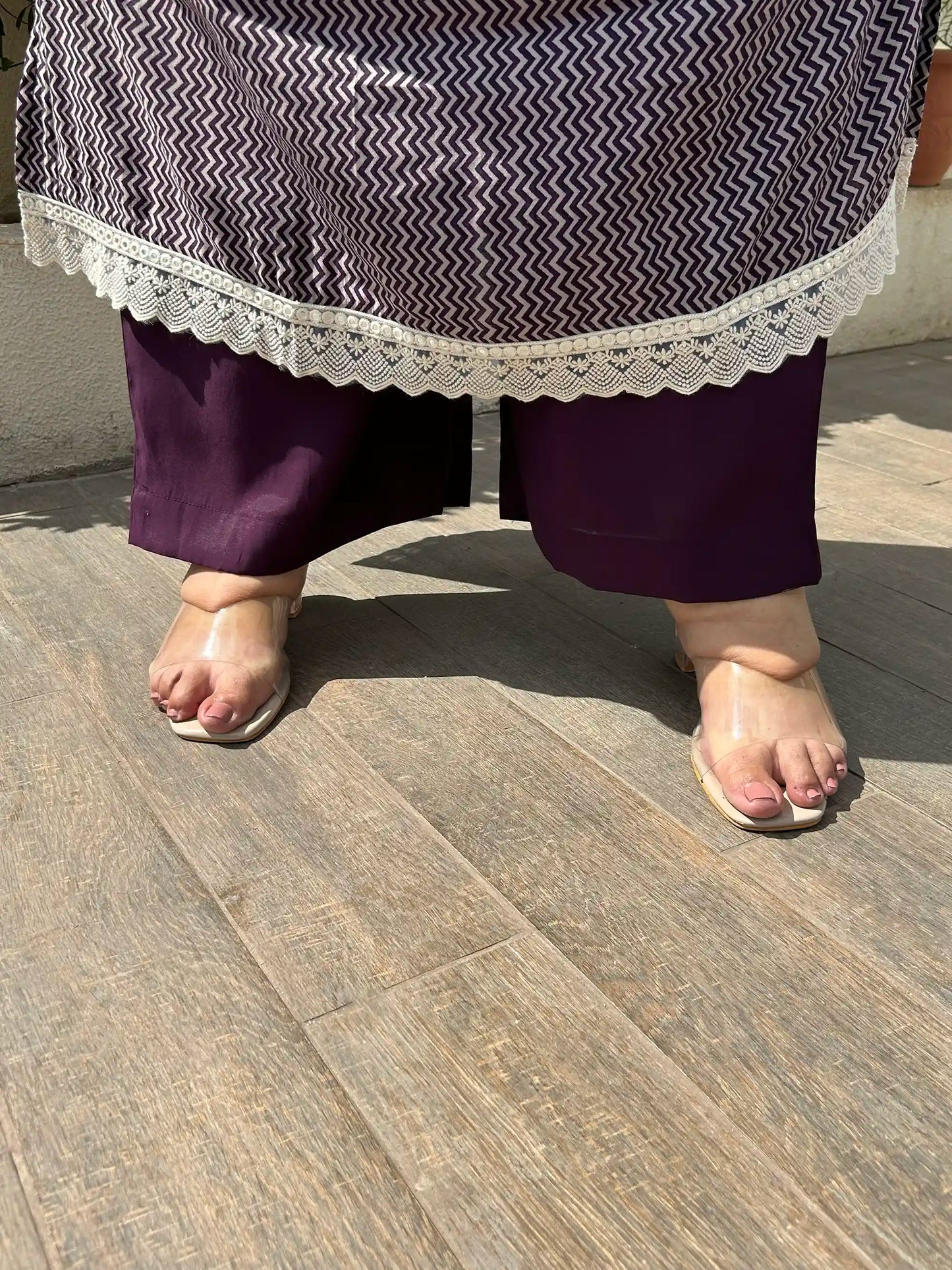 Fiza -Purple Plus Size Kurta Pant Set