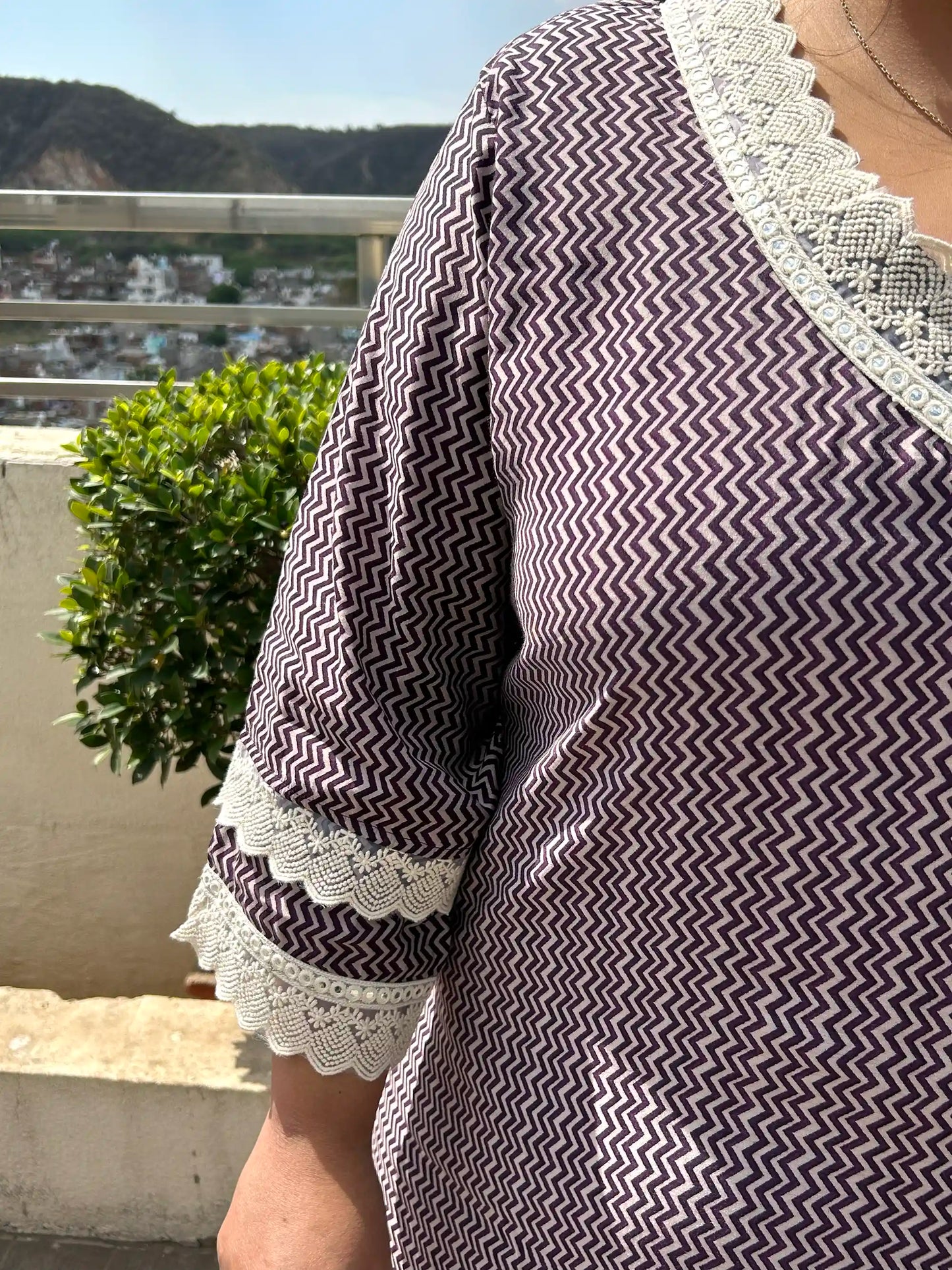 Fiza -Purple Plus Size Kurta Pant Set