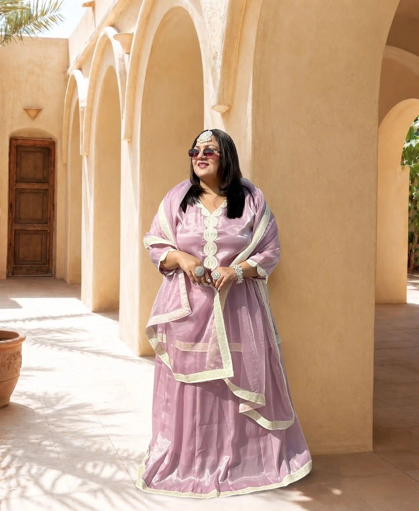 Meher- Purple Plus Size Skirt Set