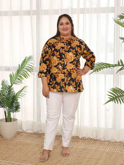 Ayesha- Autumn Leaf Plus Size Short Kurti