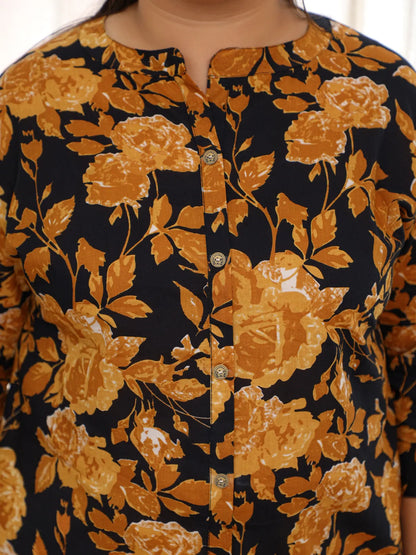 Ayesha- Autumn Leaf Plus Size Short Kurti