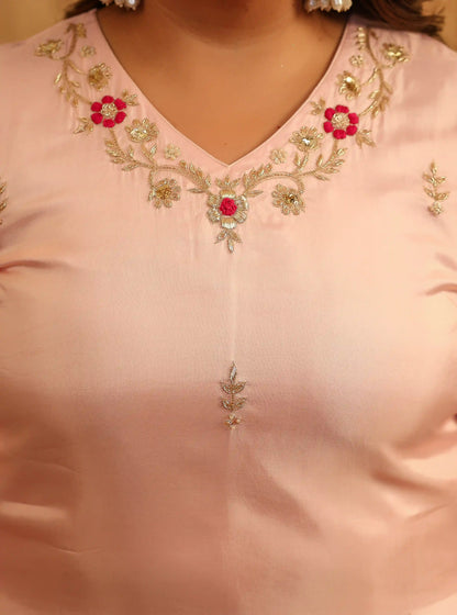 Roshni Light Pink Plus Size Skirt Set