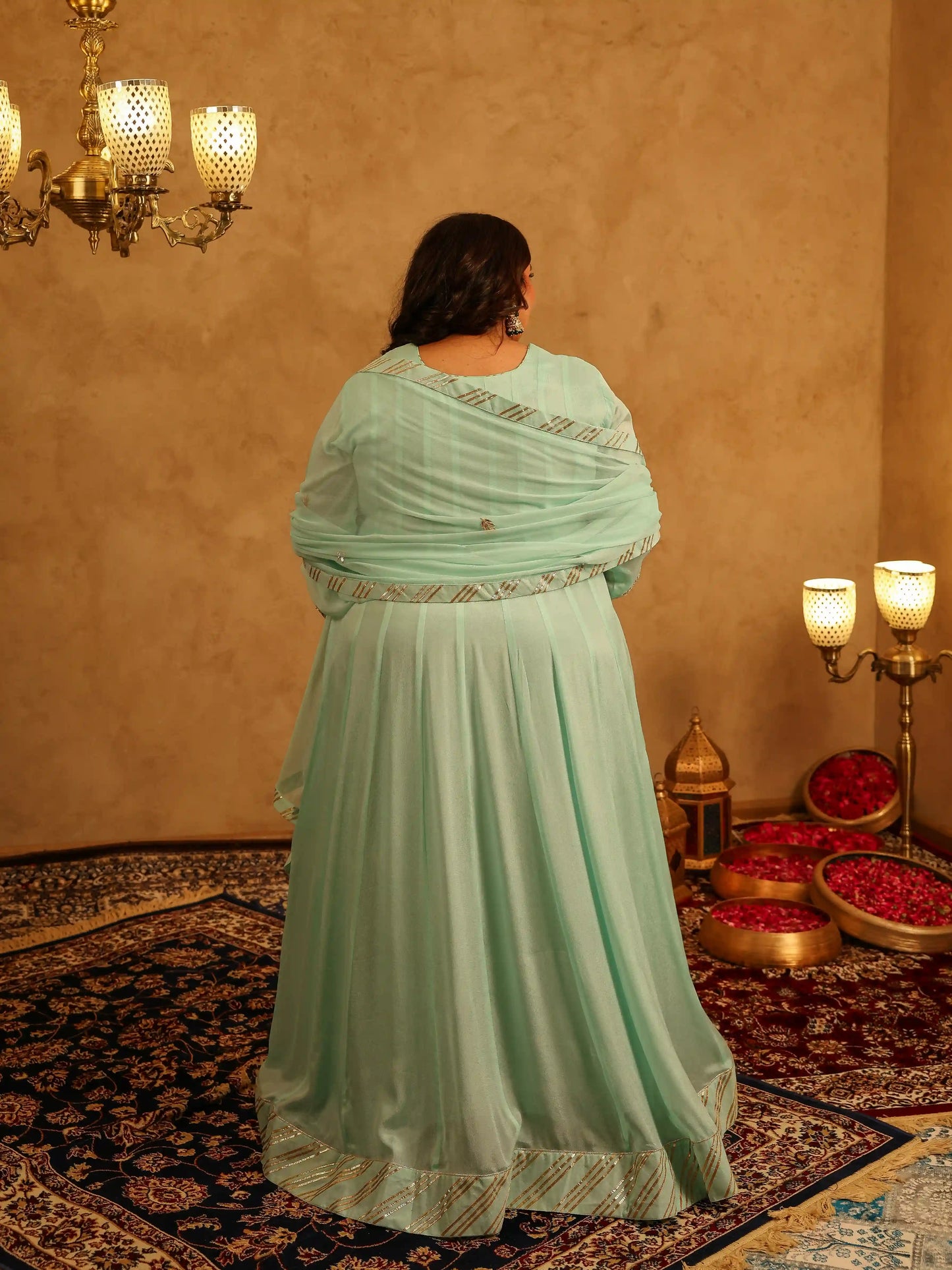 Apsara Plus Size Anarkali Dress with Dupatta