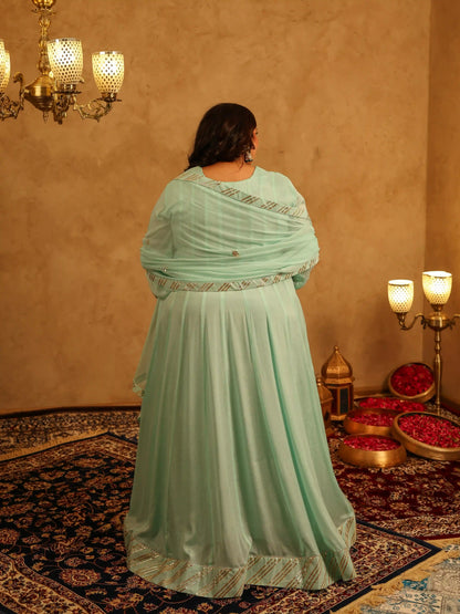 Apsara Plus Size Anarkali Dress with Dupatta