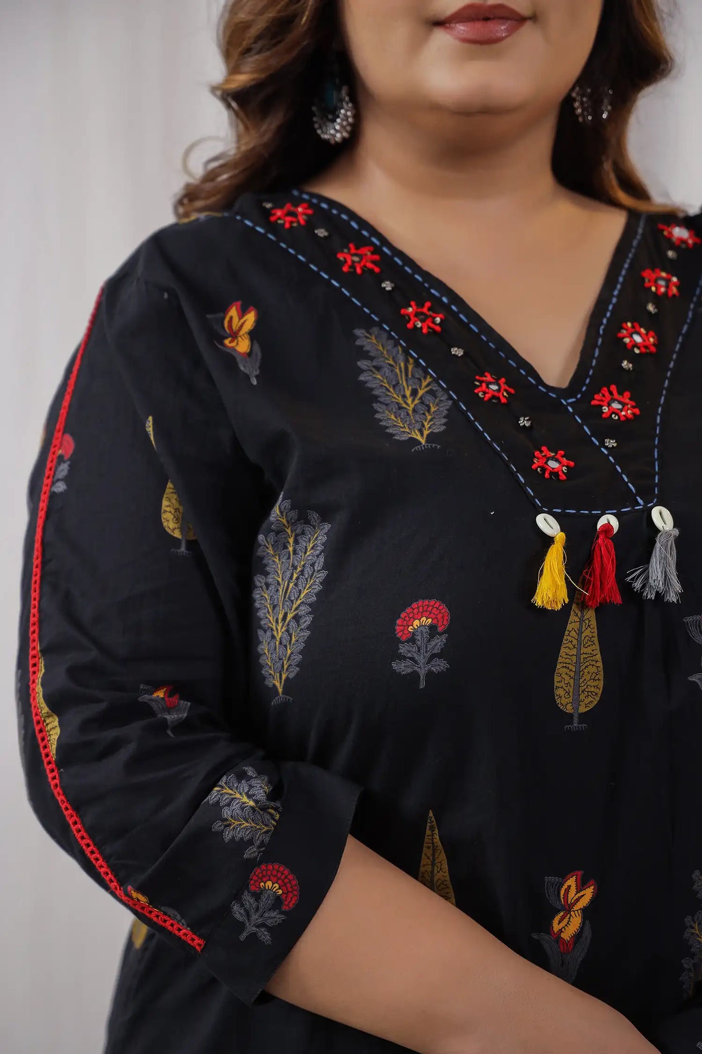 Mehar Black Tassel Plus Suit