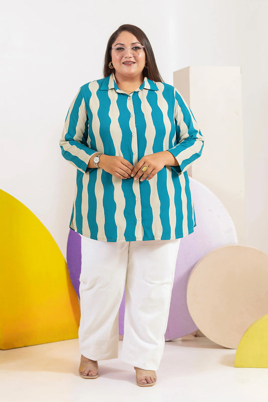 Teal Tide Plus Size Shirt