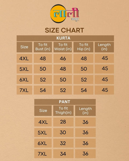 Beige Ikkat Plus Size A-Line Kurti
